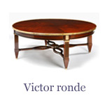 The Victor ronde is in the Louis xvi style but Louis xv lounge table models are also popular 